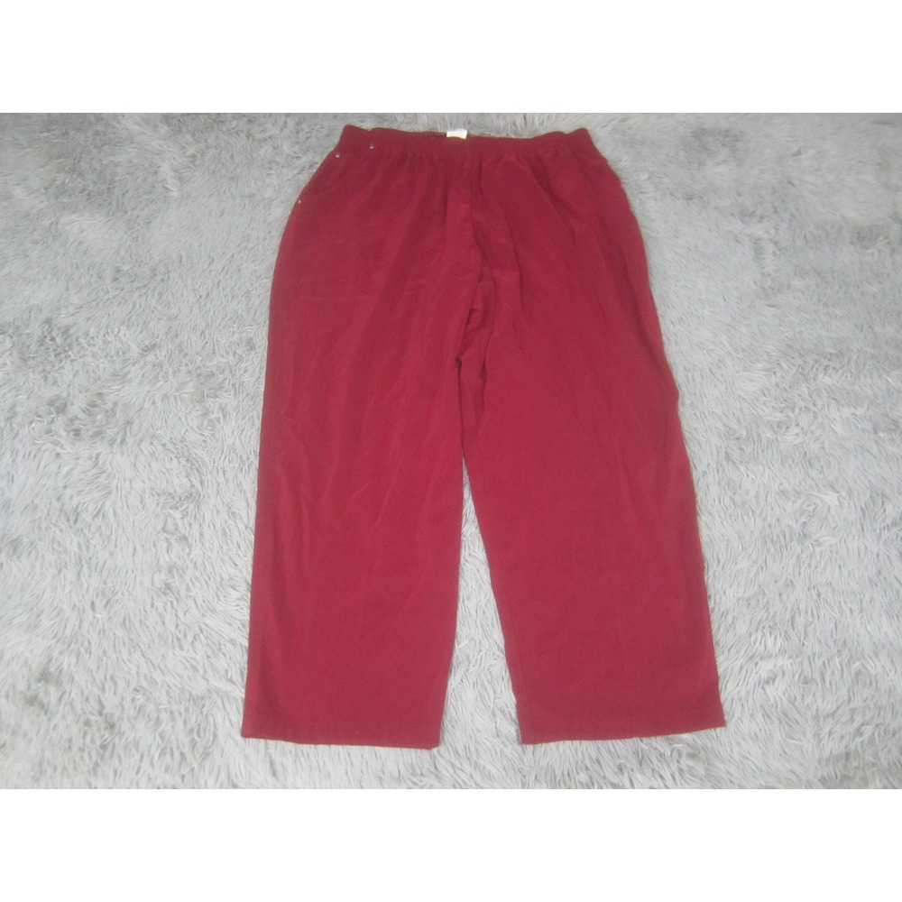 Monterey By Koret Pants Womens 20W Red Pull On Stretch Microfiber Dress Career